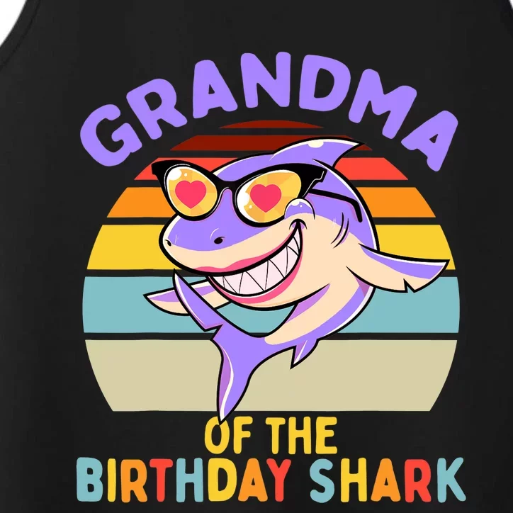 Grandma of the Shark Birthday Matching Family Performance Tank