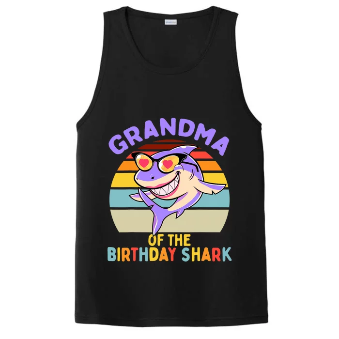 Grandma of the Shark Birthday Matching Family Performance Tank