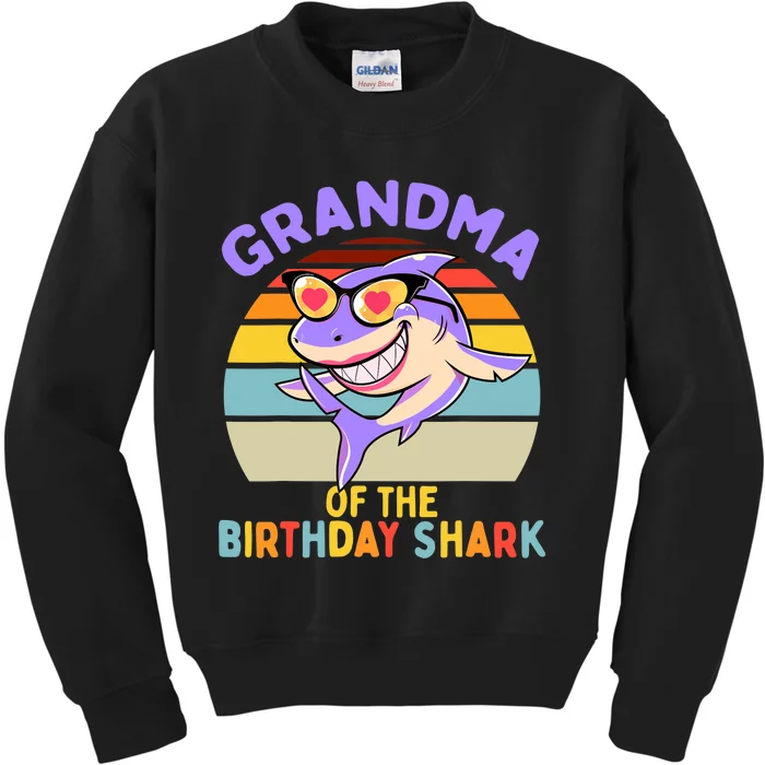 Grandma of the Shark Birthday Matching Family Kids Sweatshirt