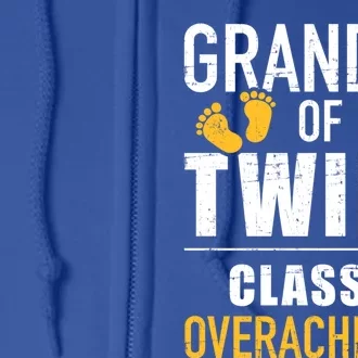 Grandpa Of Twins Classic Overachiever Gift Full Zip Hoodie