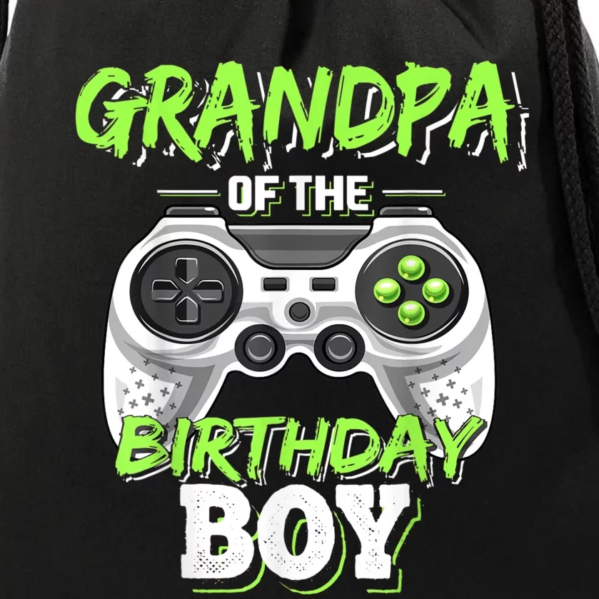 Grandpa Of The Birthday Boy Matching Video Game Birthday Drawstring Bag