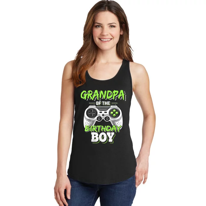 Grandpa Of The Birthday Boy Matching Video Game Birthday Ladies Essential Tank