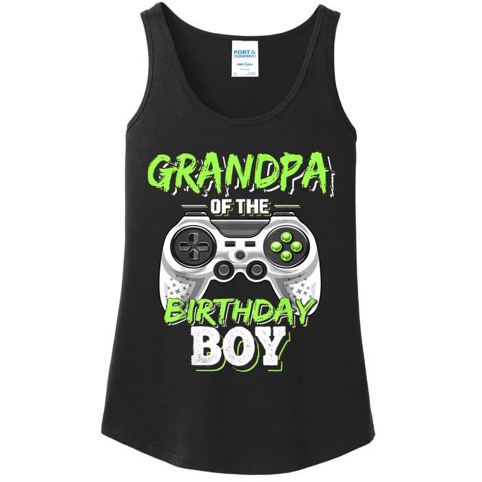 Grandpa Of The Birthday Boy Matching Video Game Birthday Ladies Essential Tank