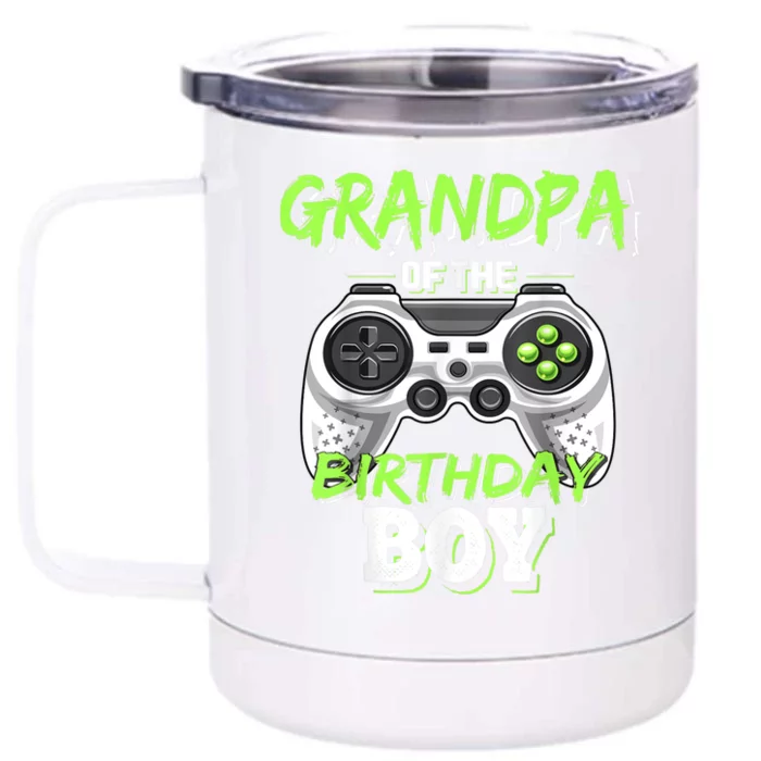 Grandpa Of The Birthday Boy Matching Video Game Birthday Front & Back 12oz Stainless Steel Tumbler Cup