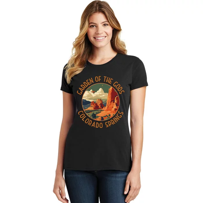 Garden Of The Gods Colorado Springs Distressed Circle Women's T-Shirt