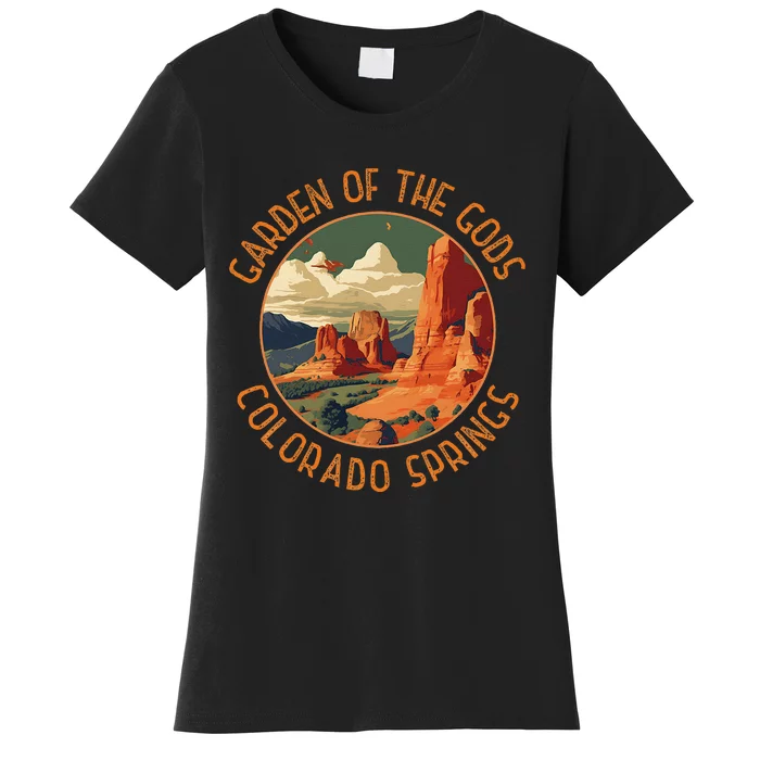 Garden Of The Gods Colorado Springs Distressed Circle Women's T-Shirt