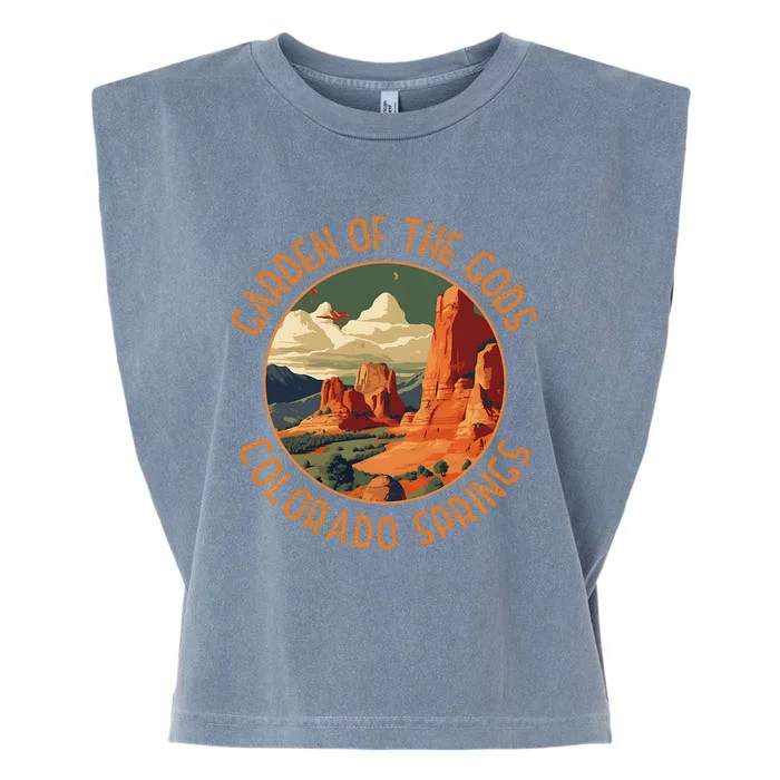 Garden Of The Gods Colorado Springs Distressed Circle Garment-Dyed Women's Muscle Tee