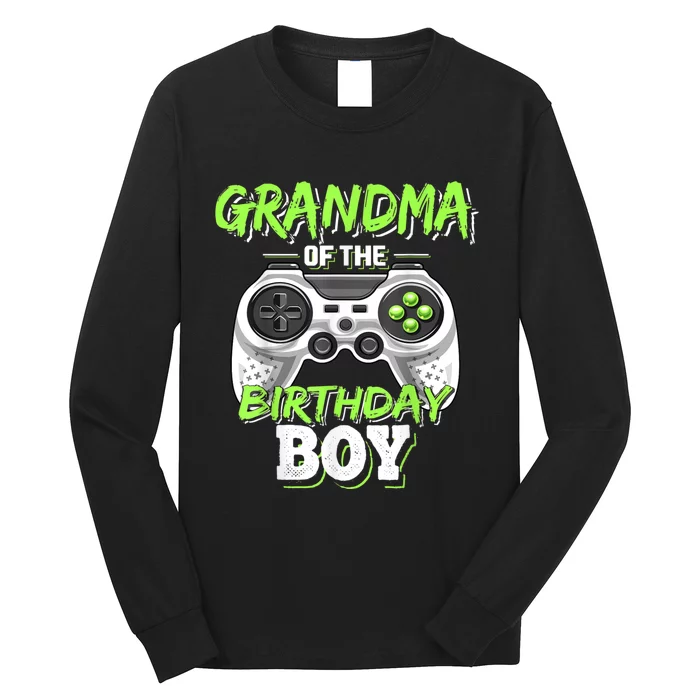 Grandma Of The Birthday Boy Matching Video Game Birthday Long Sleeve Shirt