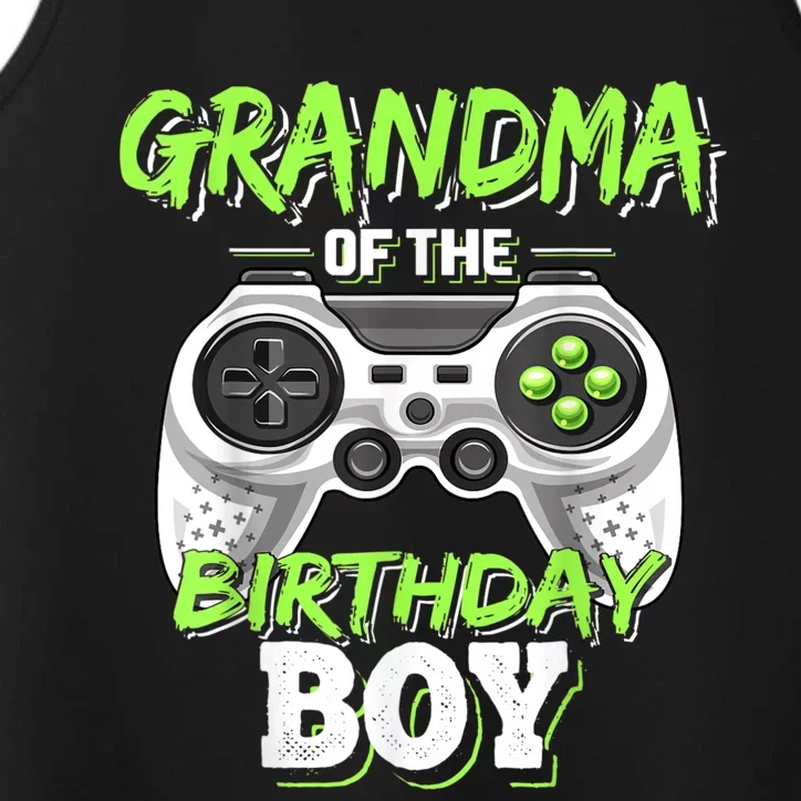 Grandma Of The Birthday Boy Matching Video Game Birthday Performance Tank