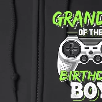 Grandma Of The Birthday Boy Matching Video Game Birthday Full Zip Hoodie