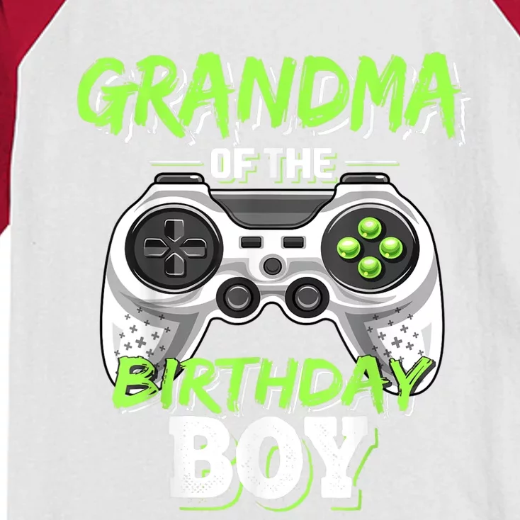 Grandma Of The Birthday Boy Matching Video Game Birthday Kids Colorblock Raglan Jersey