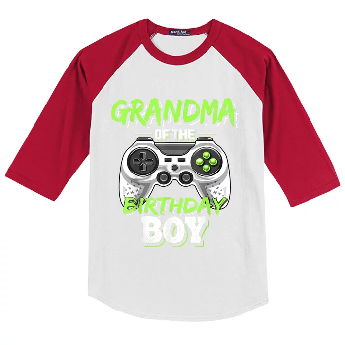 Grandma Of The Birthday Boy Matching Video Game Birthday Kids Colorblock Raglan Jersey