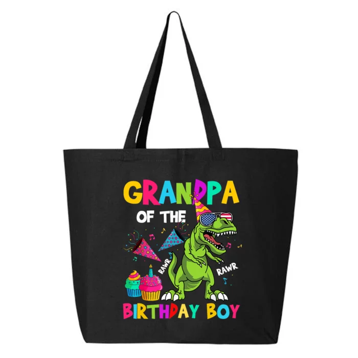 Grandpa Of The Birthday Boy T-Rex Dinosaur Birthday 25L Jumbo Tote