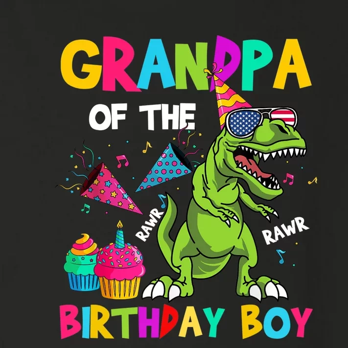 Grandpa Of The Birthday Boy T-Rex Dinosaur Birthday Toddler Long Sleeve Shirt