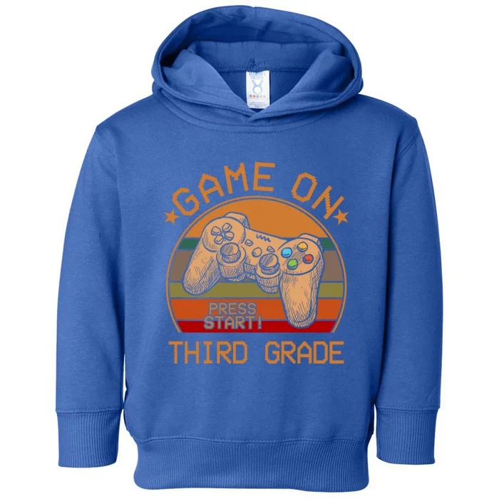 Game On Third Grade Back To School Gamer Funny Funny Gift Toddler Hoodie