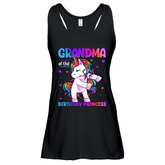 Grandma Of The Birthday Princess Flossing Unicorn Grandma Ladies Essential Flowy Tank