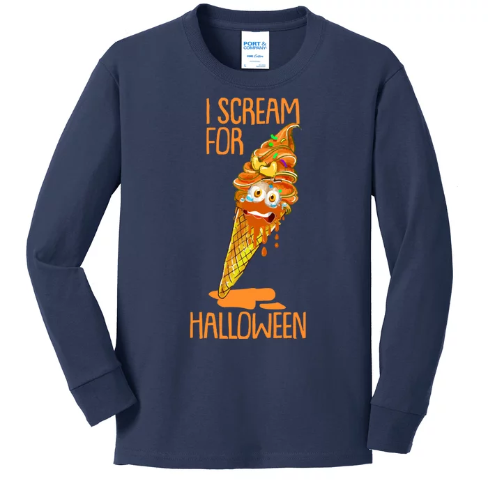 Boo-tifully Spooktacular Ice Cream Delights: Scream for Halloween! Kids Long Sleeve Shirt