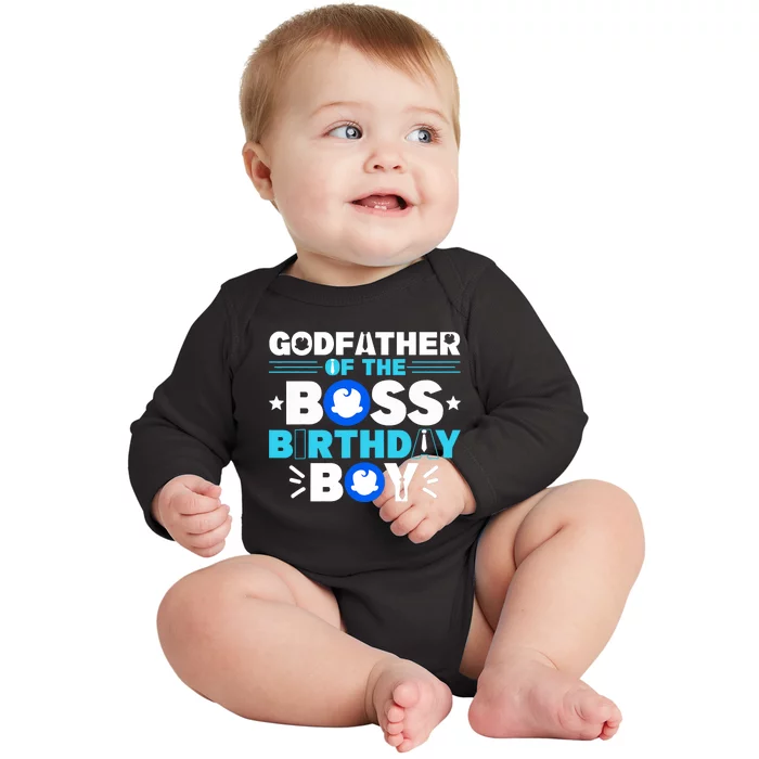 Godfather Of The Boss Birthday Boy Baby Decor Family Matchin Baby Long Sleeve Bodysuit