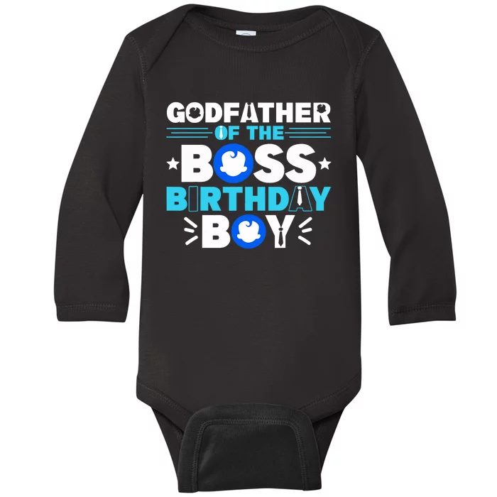 Godfather Of The Boss Birthday Boy Baby Decor Family Matchin Baby Long Sleeve Bodysuit