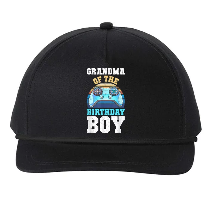 Grandma Of The Birthday Boy Matching Video Gamer Birthday Snapback Five-Panel Rope Hat