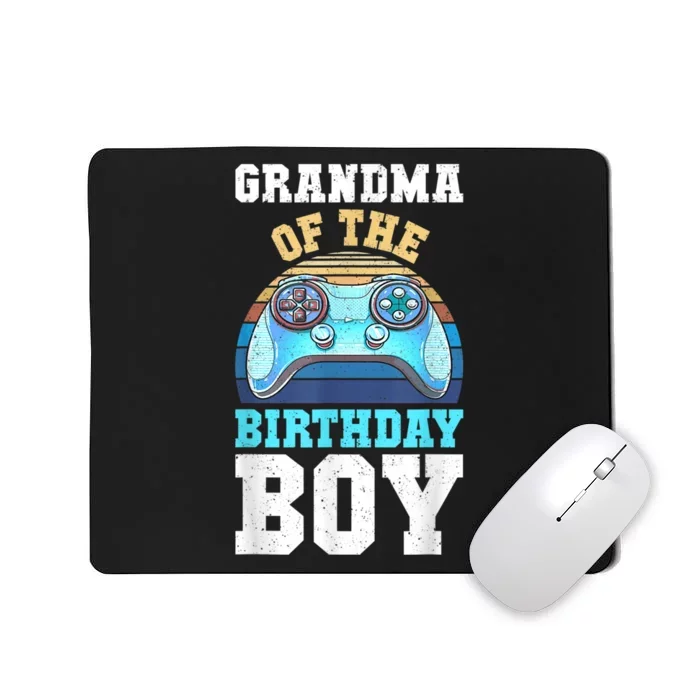 Grandma Of The Birthday Boy Matching Video Gamer Birthday Mousepad