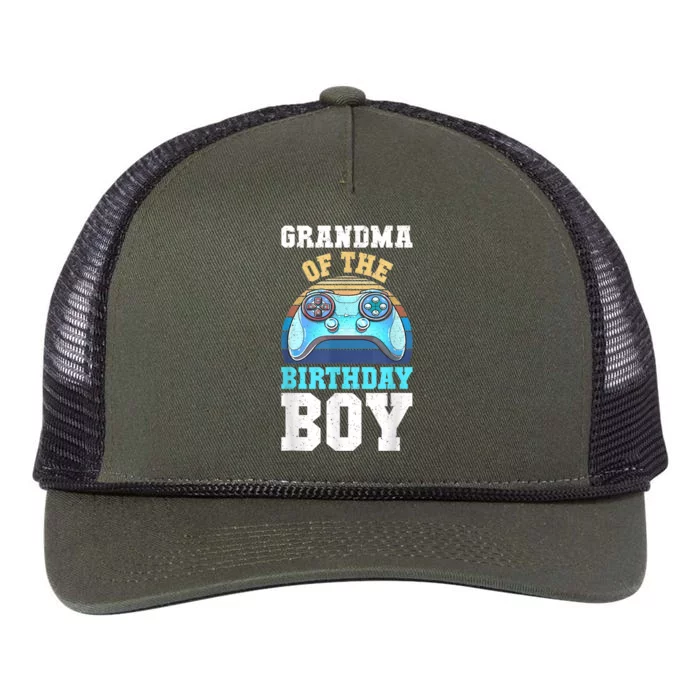 Grandma Of The Birthday Boy Matching Video Gamer Birthday Retro Rope Trucker Hat Cap