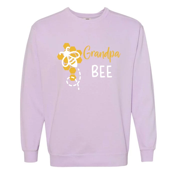 Grandpa Of The Bee 1st Birthday Outfit First Bee Day Family Gift Garment-Dyed Sweatshirt