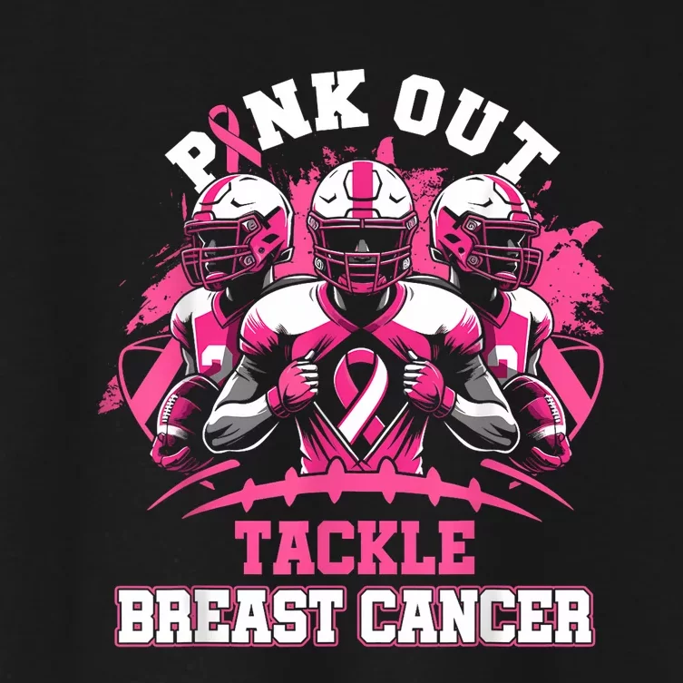 Gift Out Tackle Breast Cancer Awareness American Football Women's Crop Top Tee