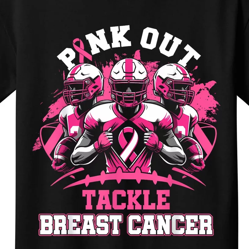 Gift Out Tackle Breast Cancer Awareness American Football Kids T-Shirt