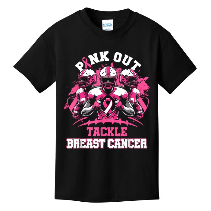 Gift Out Tackle Breast Cancer Awareness American Football Kids T-Shirt