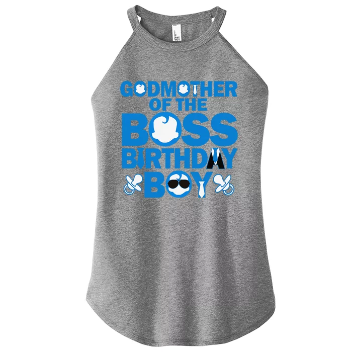 Godmother Of The Boss Birthdaybaby Family Decorations Women’s Perfect Tri Rocker Tank