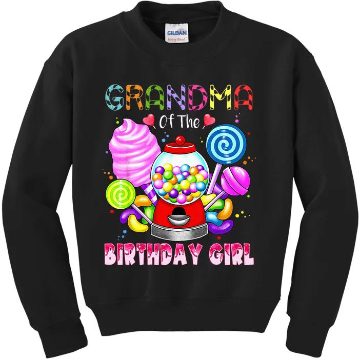 Grandma Of The Birthday Girl Candyland Candy Birthday Party Kids Sweatshirt