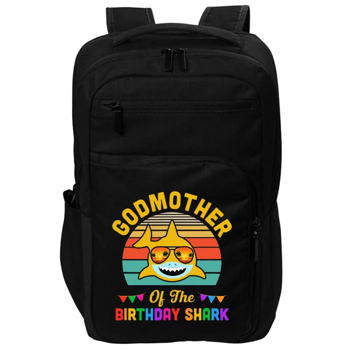 Godmother Of The Shark Birthday Mom Matching Family Impact Tech Backpack