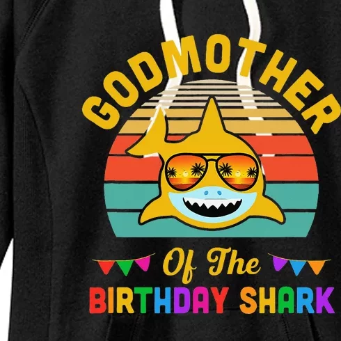 Godmother Of The Shark Birthday Mom Matching Family Women's Fleece Hoodie