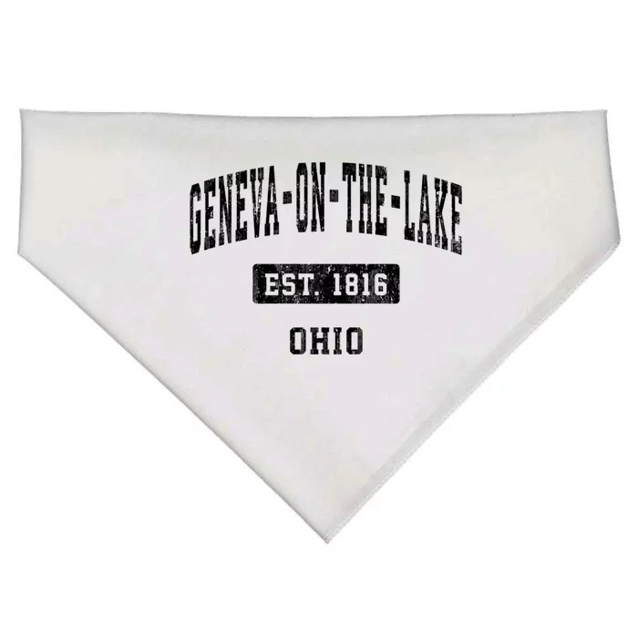 Geneva On The Lake Ohio Oh Vintage Established Sports Established USA-Made Doggie Bandana