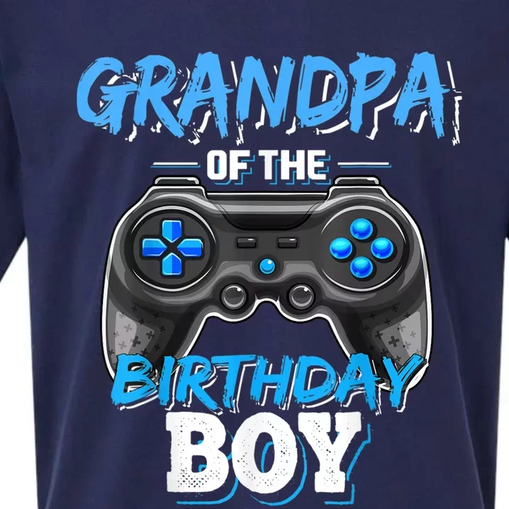 Grandpa Of The Birthday Boy Matching Video Game Birthday Sueded Cloud Jersey T-Shirt