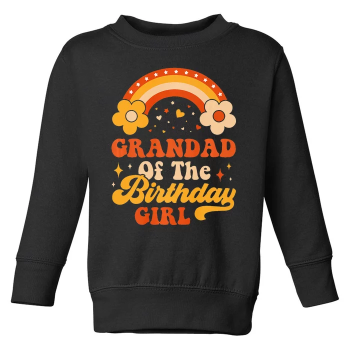 Grandad Of The Birthday Groovy Matching Family Toddler Sweatshirt