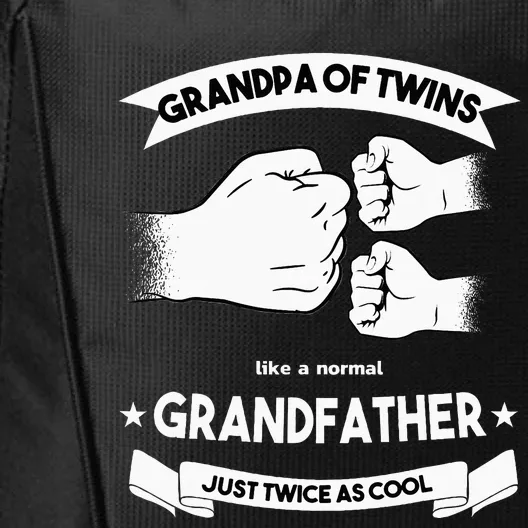 Grandpa Of Twins Baby Announcement Party Twin Grandfather City Backpack