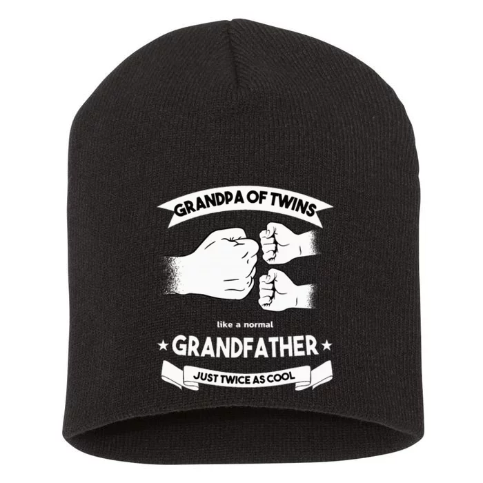 Grandpa Of Twins Baby Announcement Party Twin Grandfather Short Acrylic Beanie