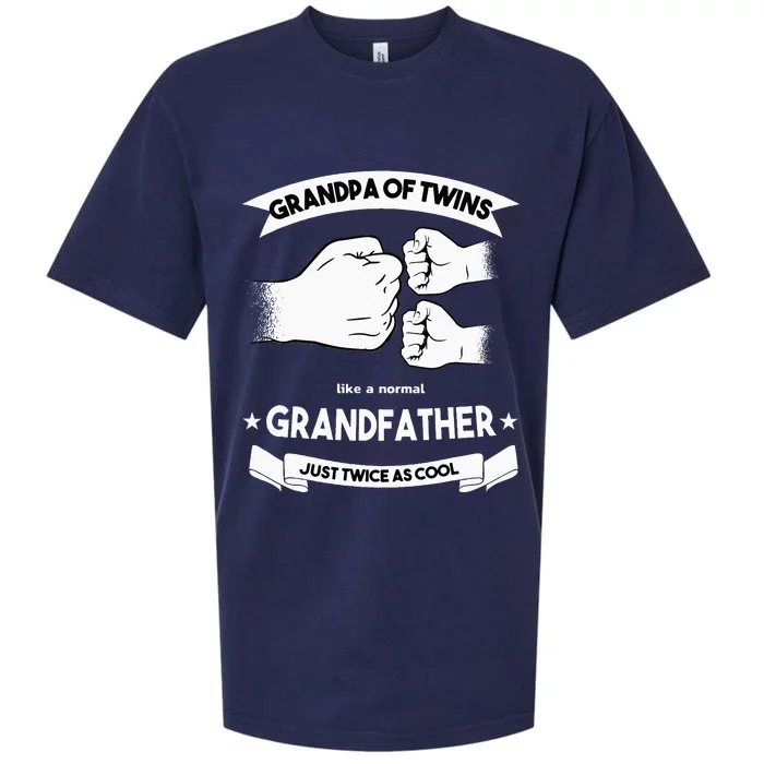 Grandpa Of Twins Baby Announcement Party Twin Grandfather Sueded Cloud Jersey T-Shirt