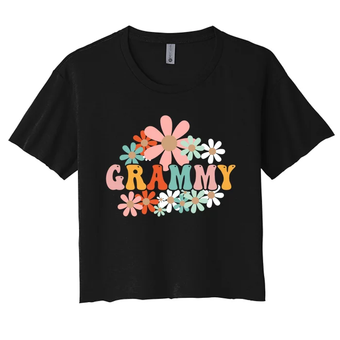 Grammy One Thankful Grammy Thanksgiving Christmas Funny Gift Women's Crop Top Tee