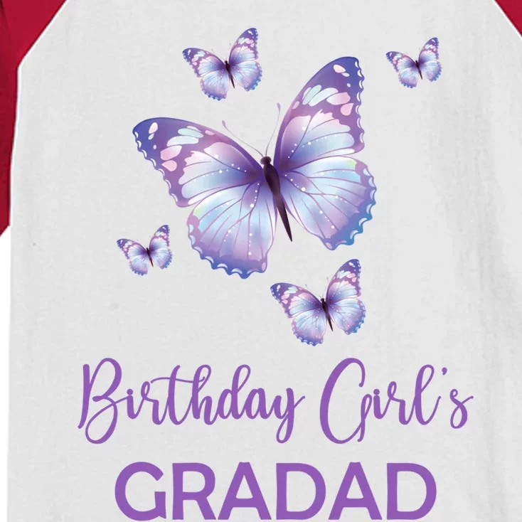 Gradad Of The Birthday Butterfly Family 1st Birthday Gift Kids Colorblock Raglan Jersey