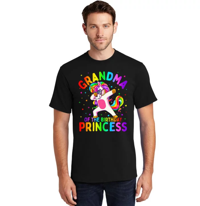 Grandma of the Birthday Princess Dabbing Unicorn Tall T-Shirt