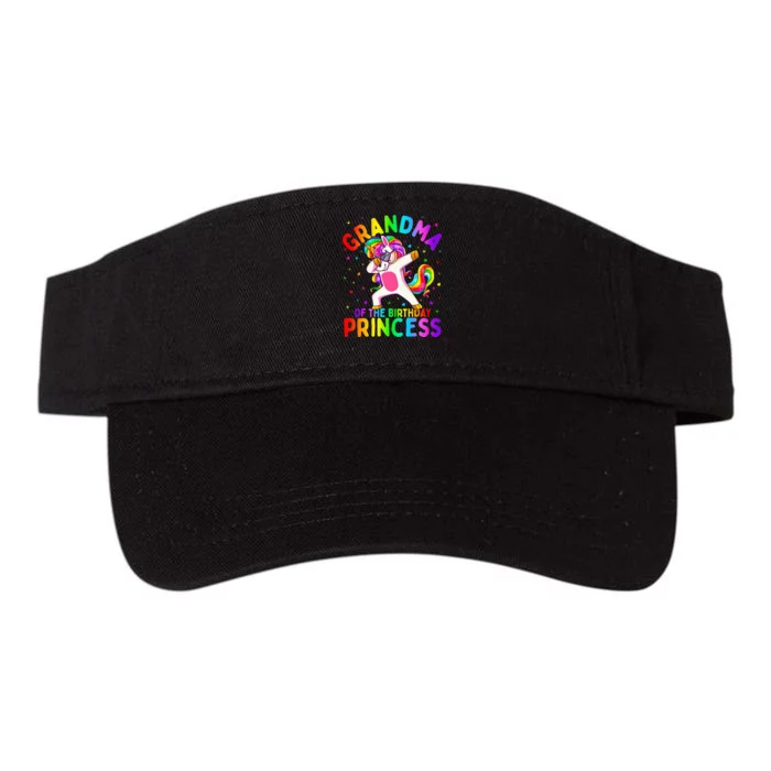 Grandma of the Birthday Princess Dabbing Unicorn Valucap Bio-Washed Visor