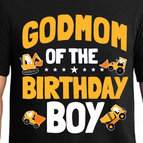 Godmom Of The Birthday Boy Construction Worker Bday Party Pajama Set