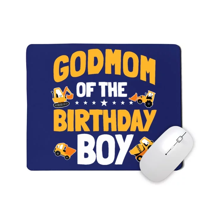 Godmom Of The Birthday Boy Construction Worker Bday Party Mousepad