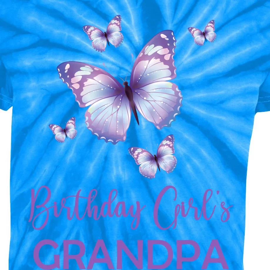 Grandpa Of The Birthday Butterfly Family 1st Birthday Gift Kids Tie-Dye T-Shirt