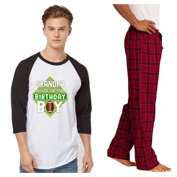 Grandpa Of The Birthday American Football Birthday Cute Gift Raglan Sleeve Pajama Set