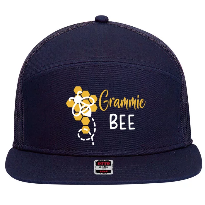 Grammie Of The Bee 1st Birthday Outfit First Bee Day Family Gift 7 Panel Mesh Trucker Snapback Hat