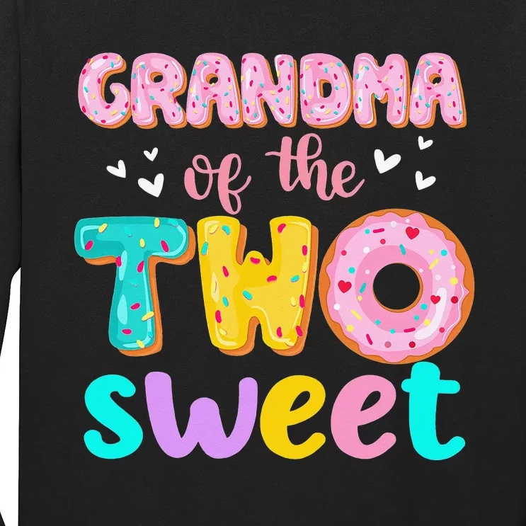 Grandma Of The Two Sweet Donut Birthday Family Theme Long Sleeve Shirt